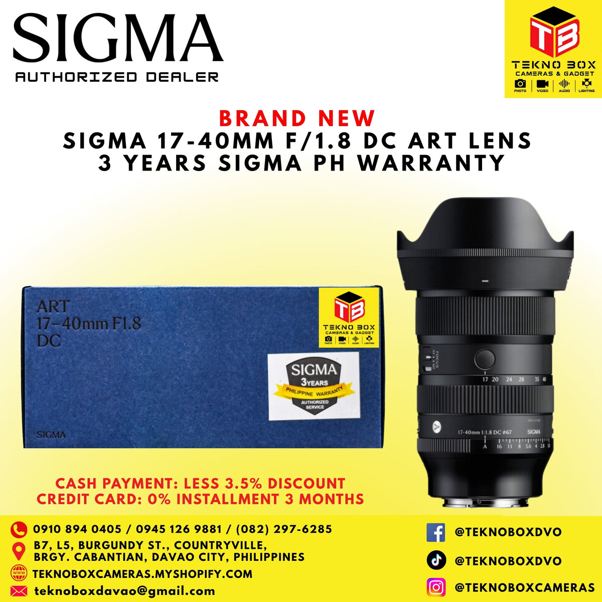 Sigma 17-40mm F/1.8 DC Art Lens