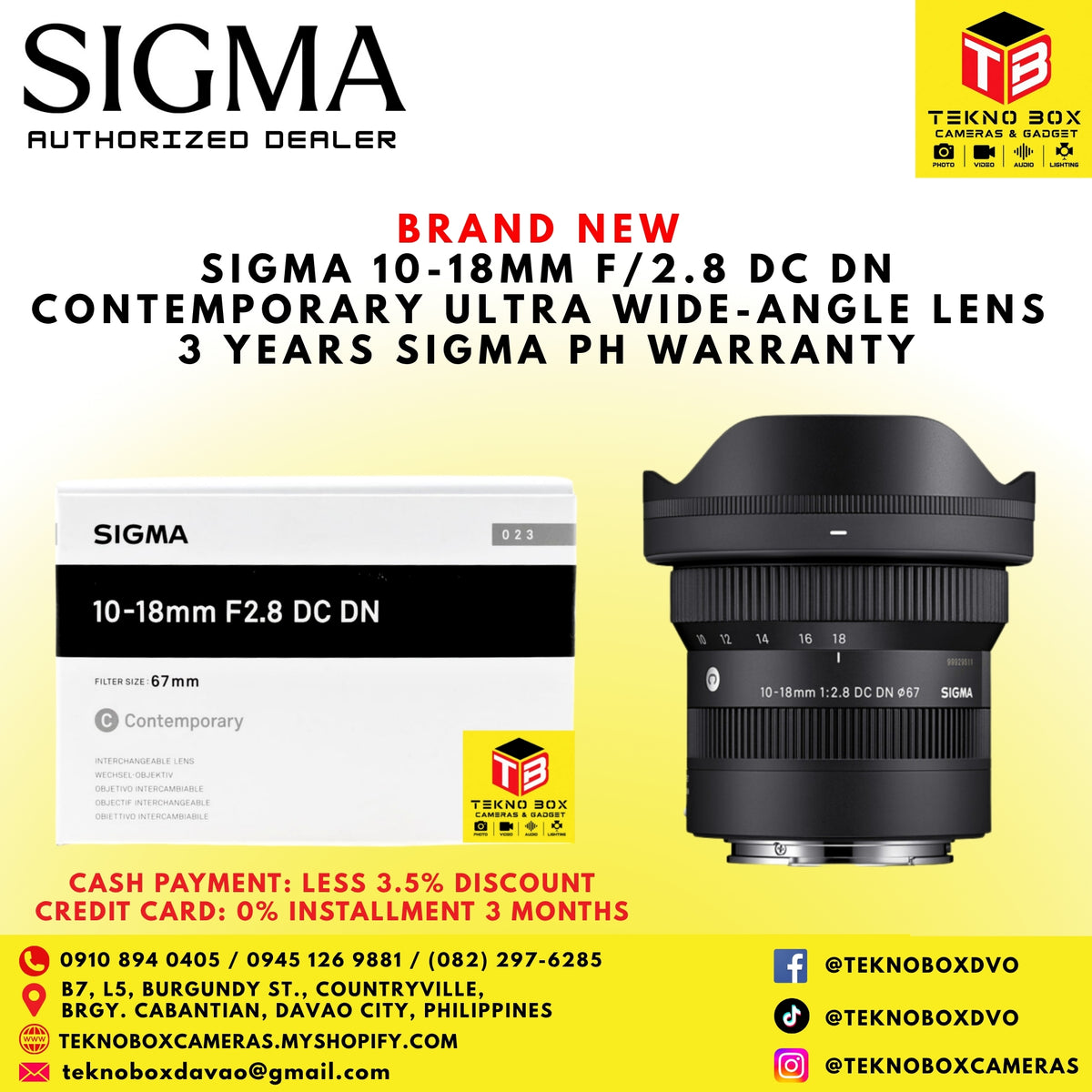 Sigma 10-18mm F/2.8 DC DN Contemporary Ultra Wide-Angle Lens