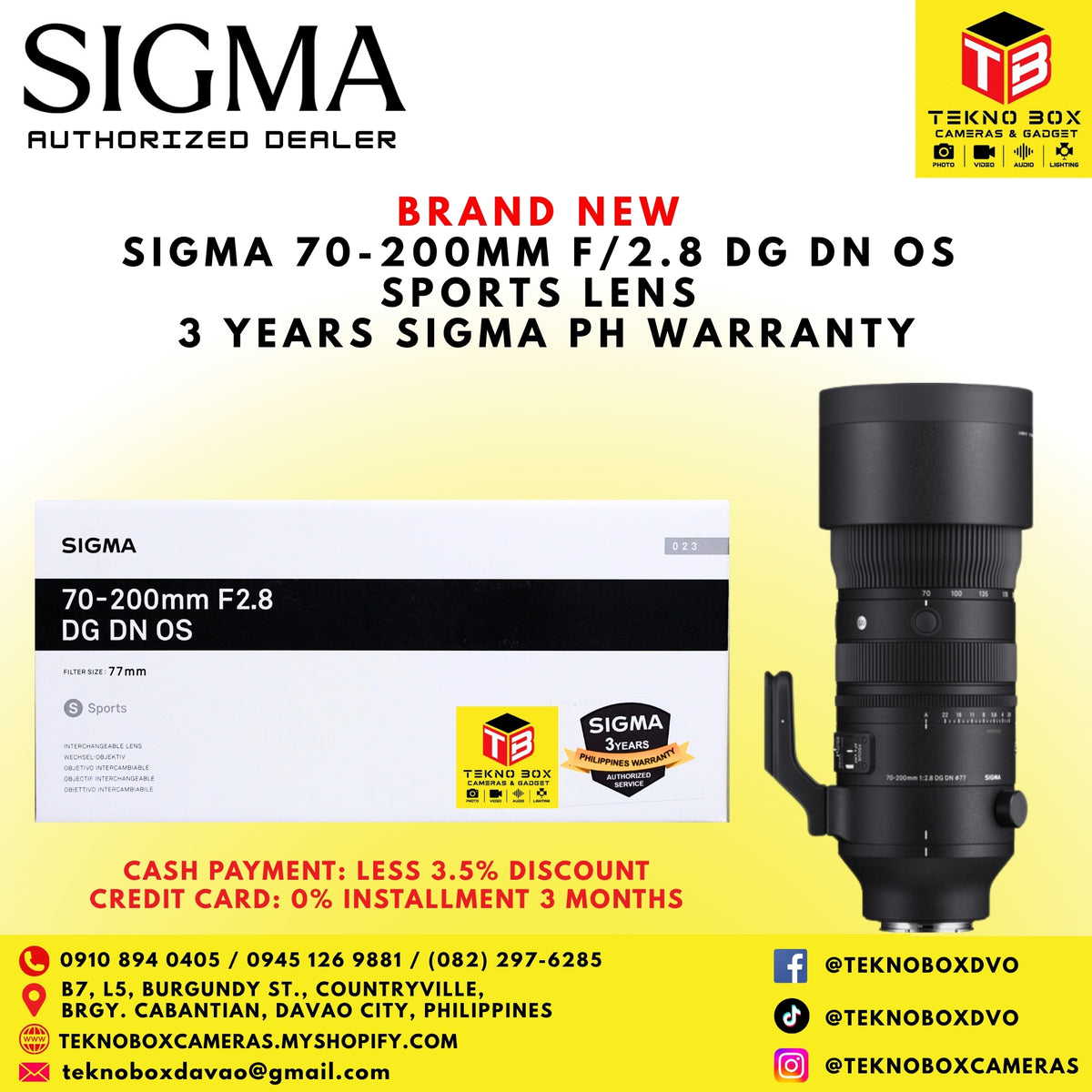 Sigma 70-200mm F/2.8 DG DN OS Sports Lens