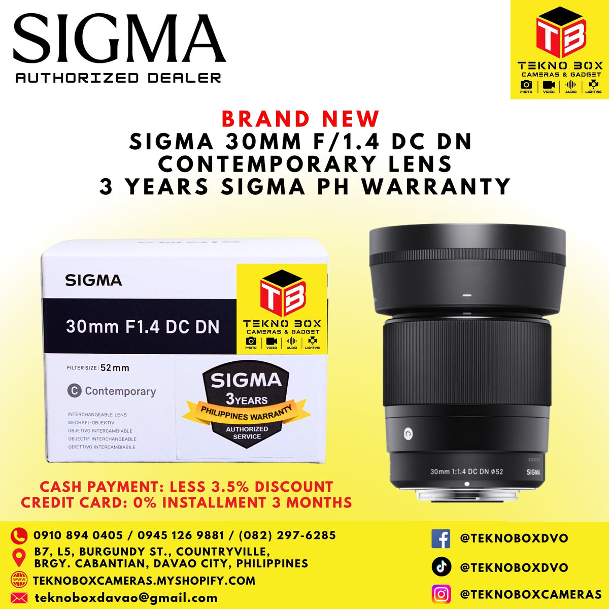 Sigma 30mm F/1.4 DC DN Contemporary Lens