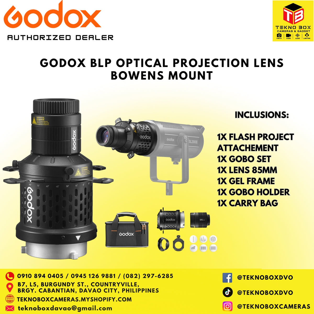 Godox BLP 85mm Optical Projection Lens Bowens Mount