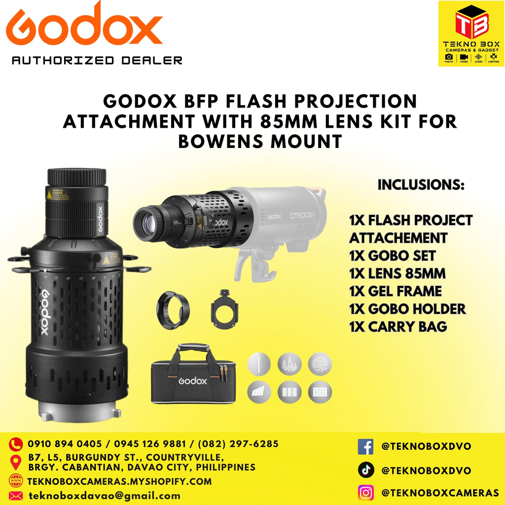 Godox BFP Flash Projection Attachment with 85mm Lens Kit for Bowens Mount