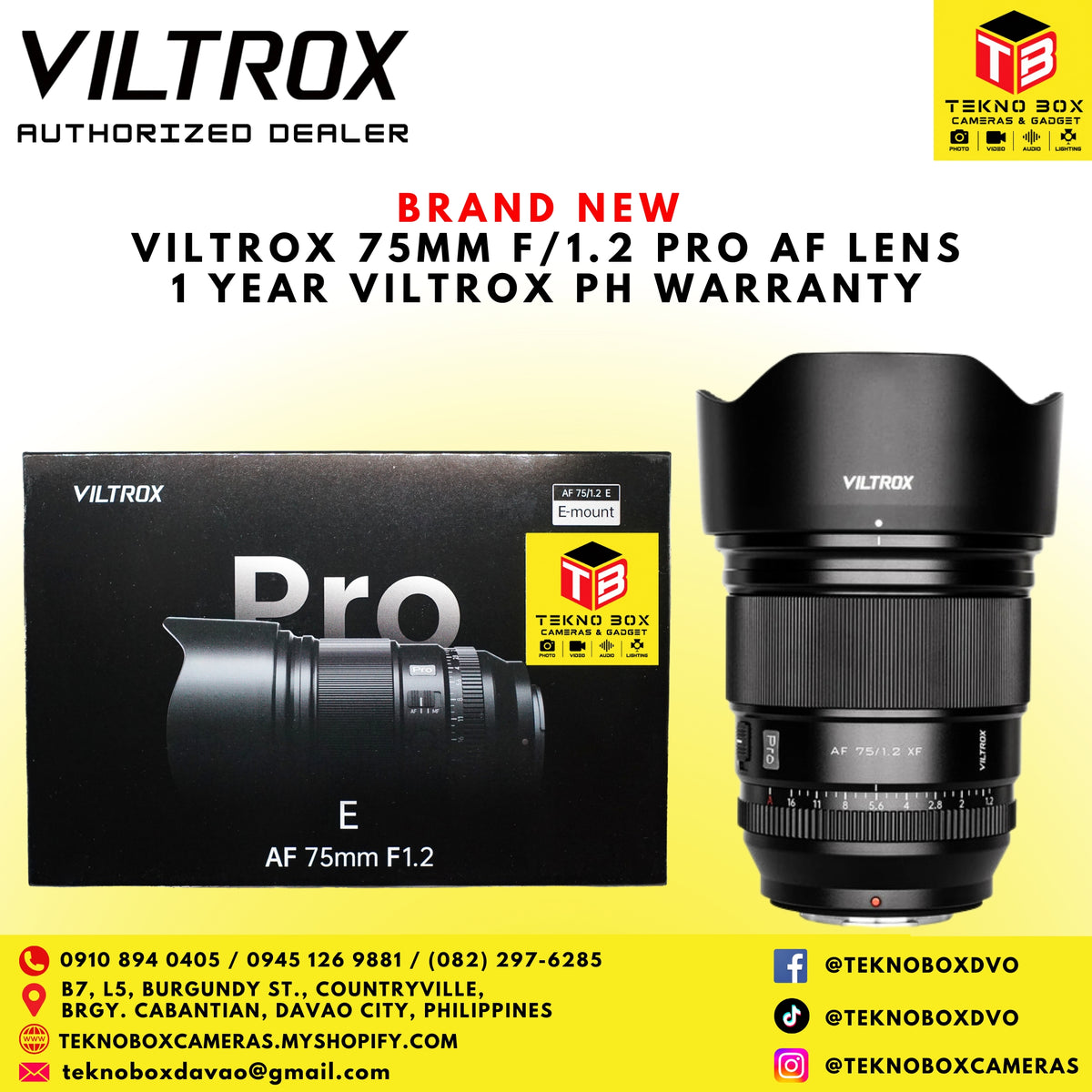 Brand New Viltrox 75mm F/1.2 Pro Lens