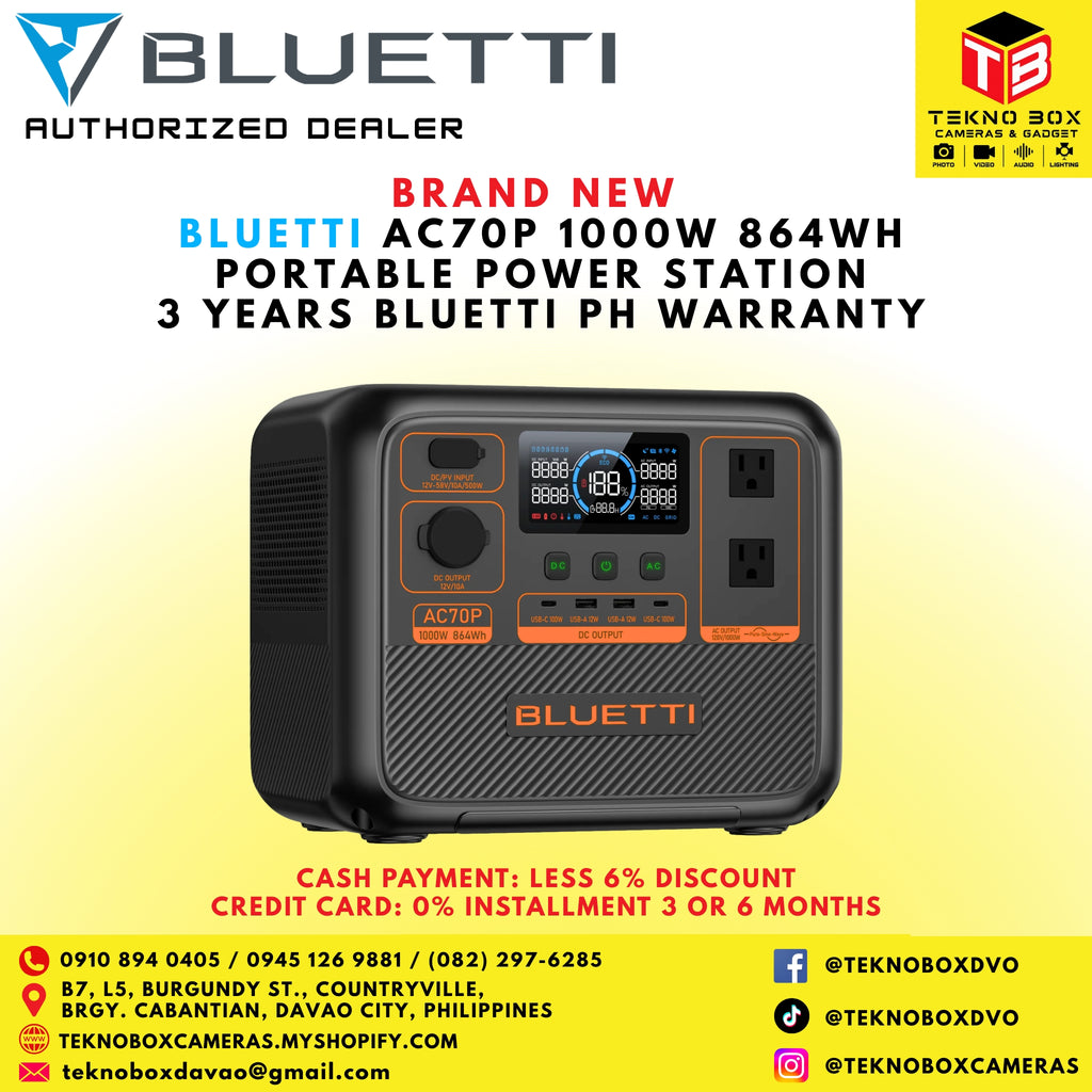 Bluetti AC70P 1000W 864WH Portable Power Station