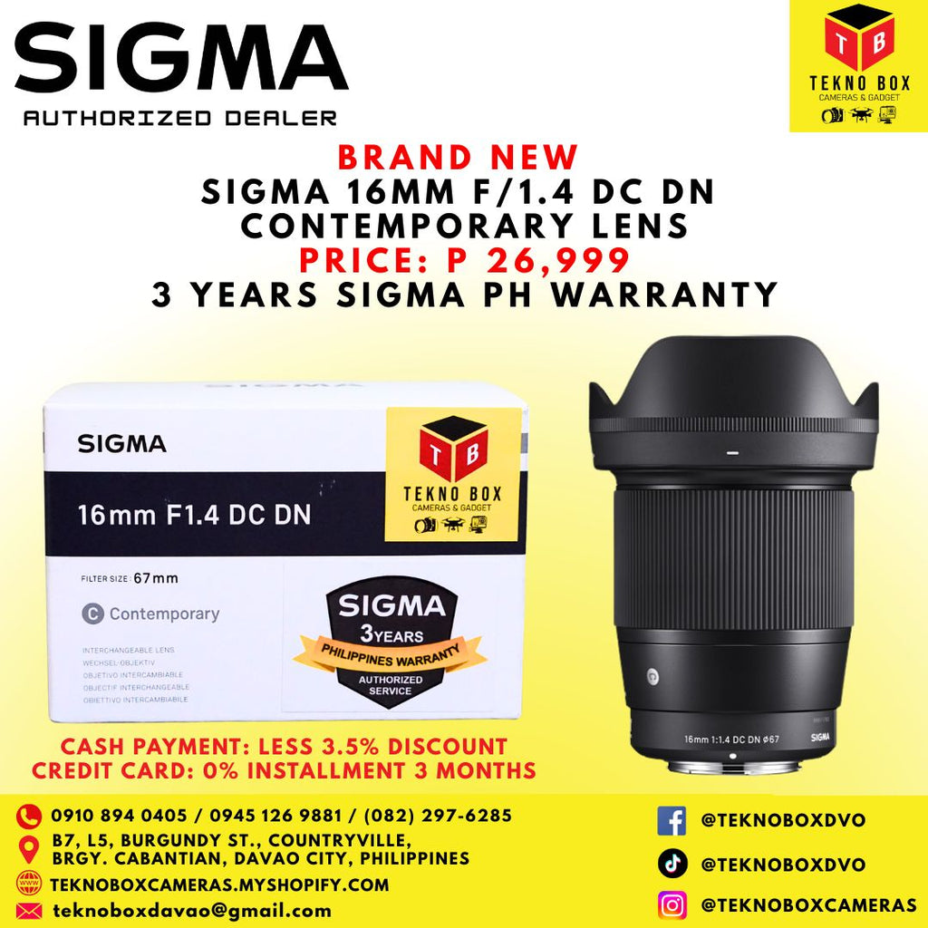Sigma 16mm F/1.4 DC DN Contemporary Lens