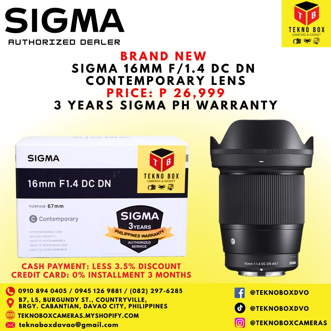 Sigma 16mm F/1.4 DC DN Contemporary Lens