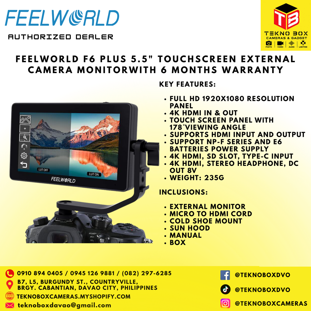 Feelworld F6 Plus 5.5" Touchscreen External Camera Monitor