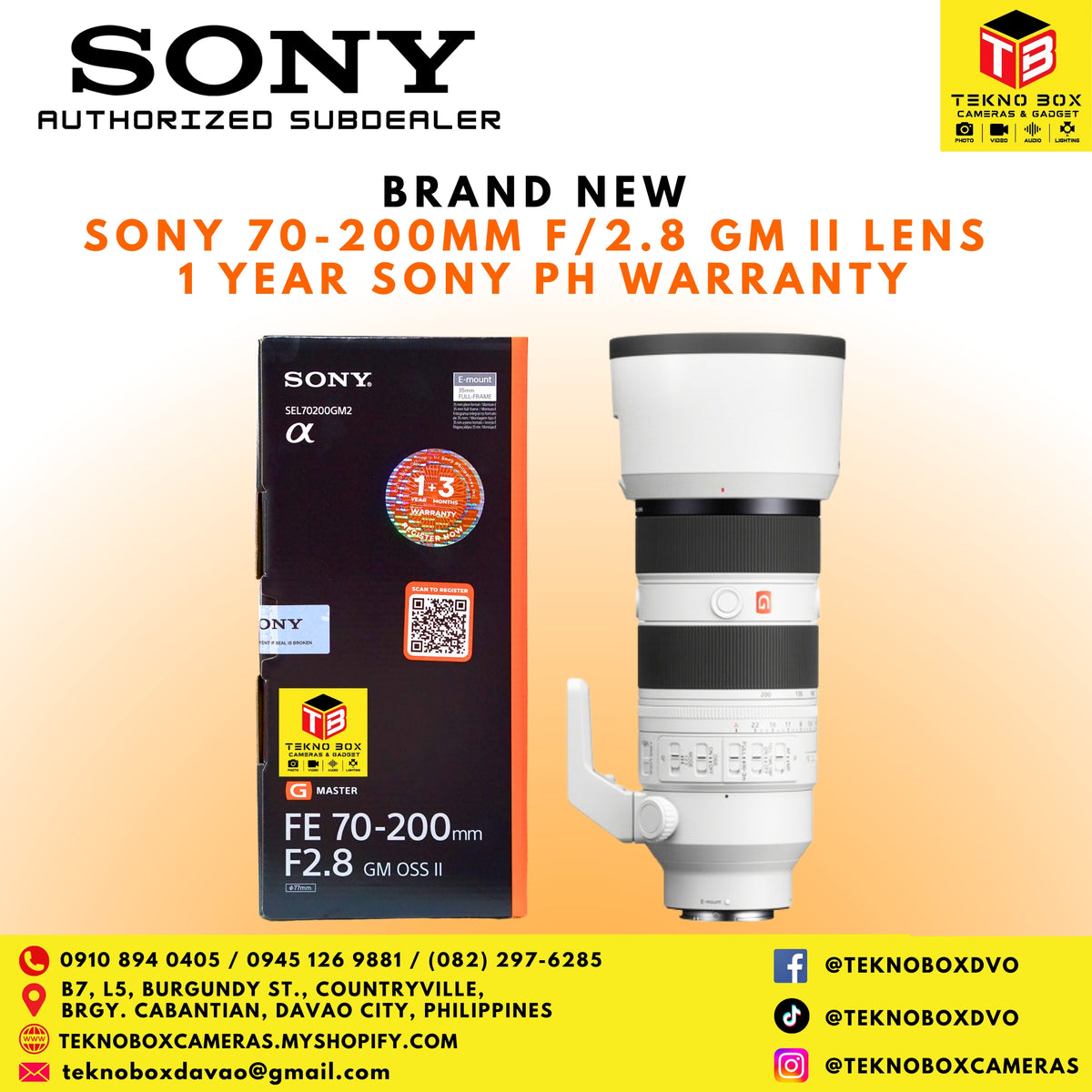 Sony 70-200mm F/2.8 GM OSS II Lens