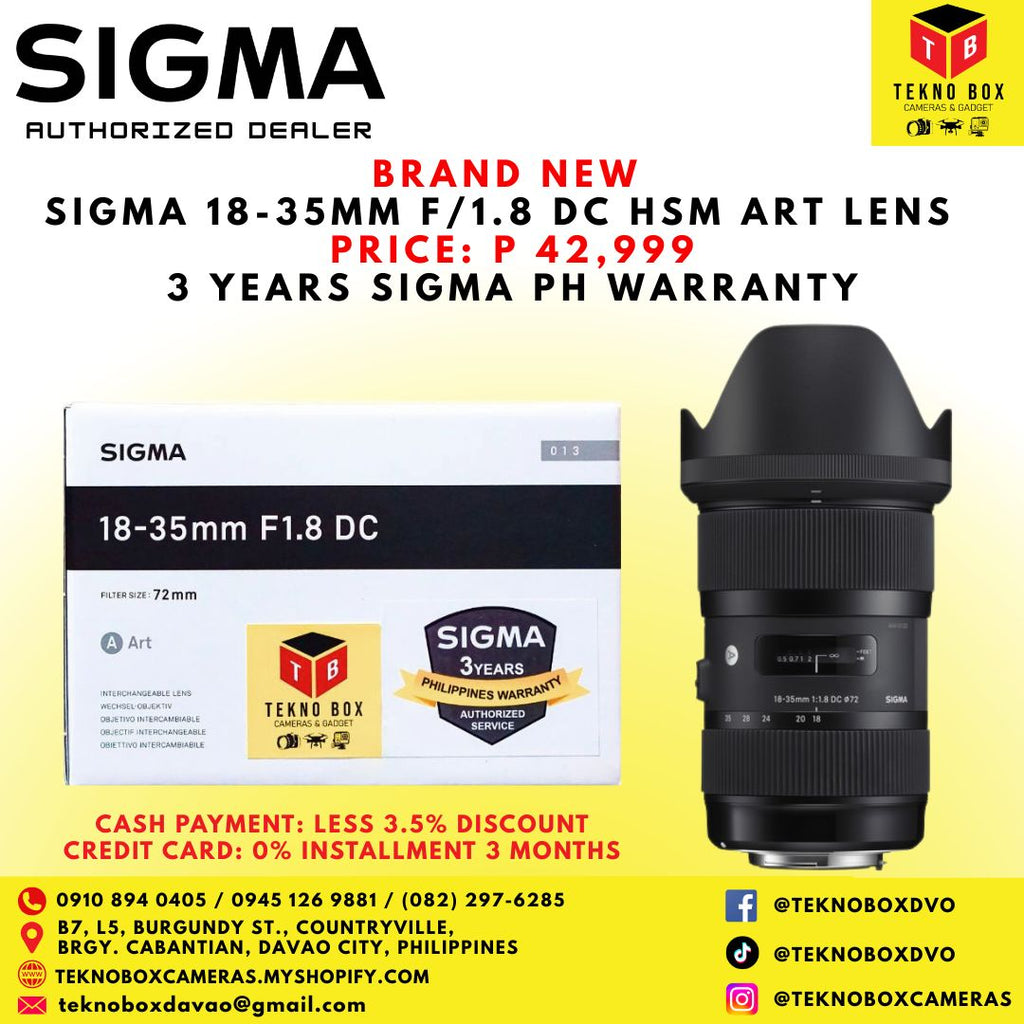 Sigma 18-35mm F/1.8 DC HSM Art Lens