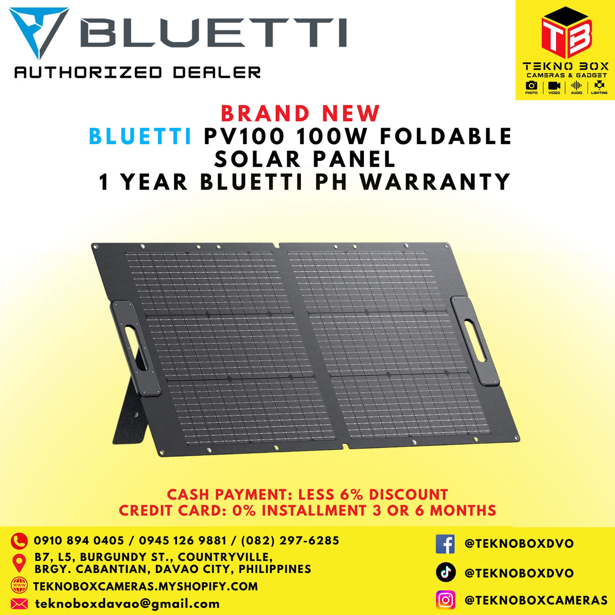 Bluetti PV100 100W Foldable Solar Panel