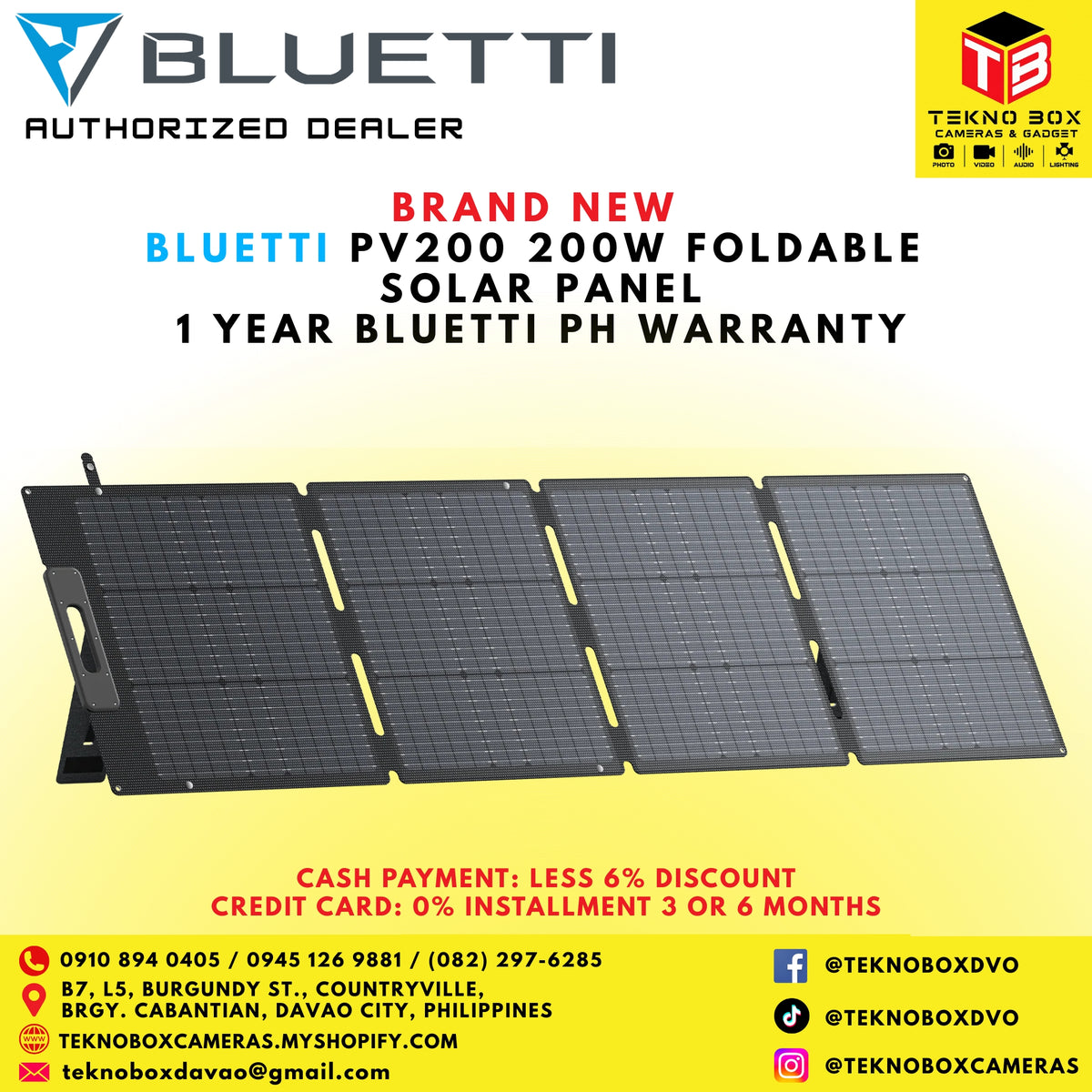 Bluetti PV200 200W Foldable Solar Panel