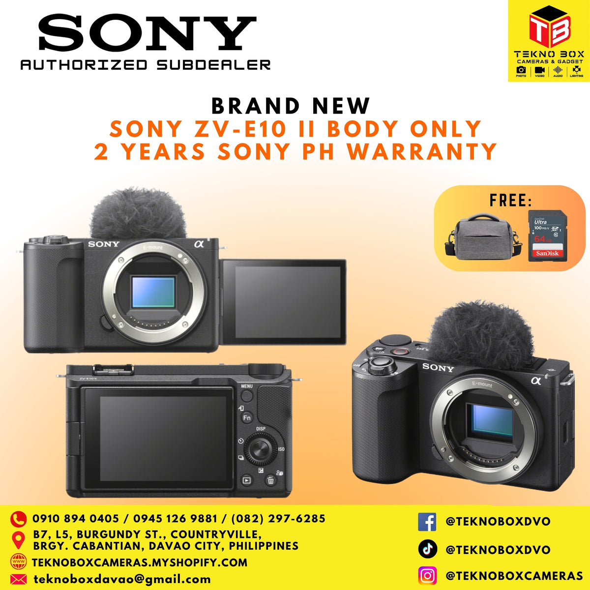 Brand New Sony ZV-E10 II Body Only