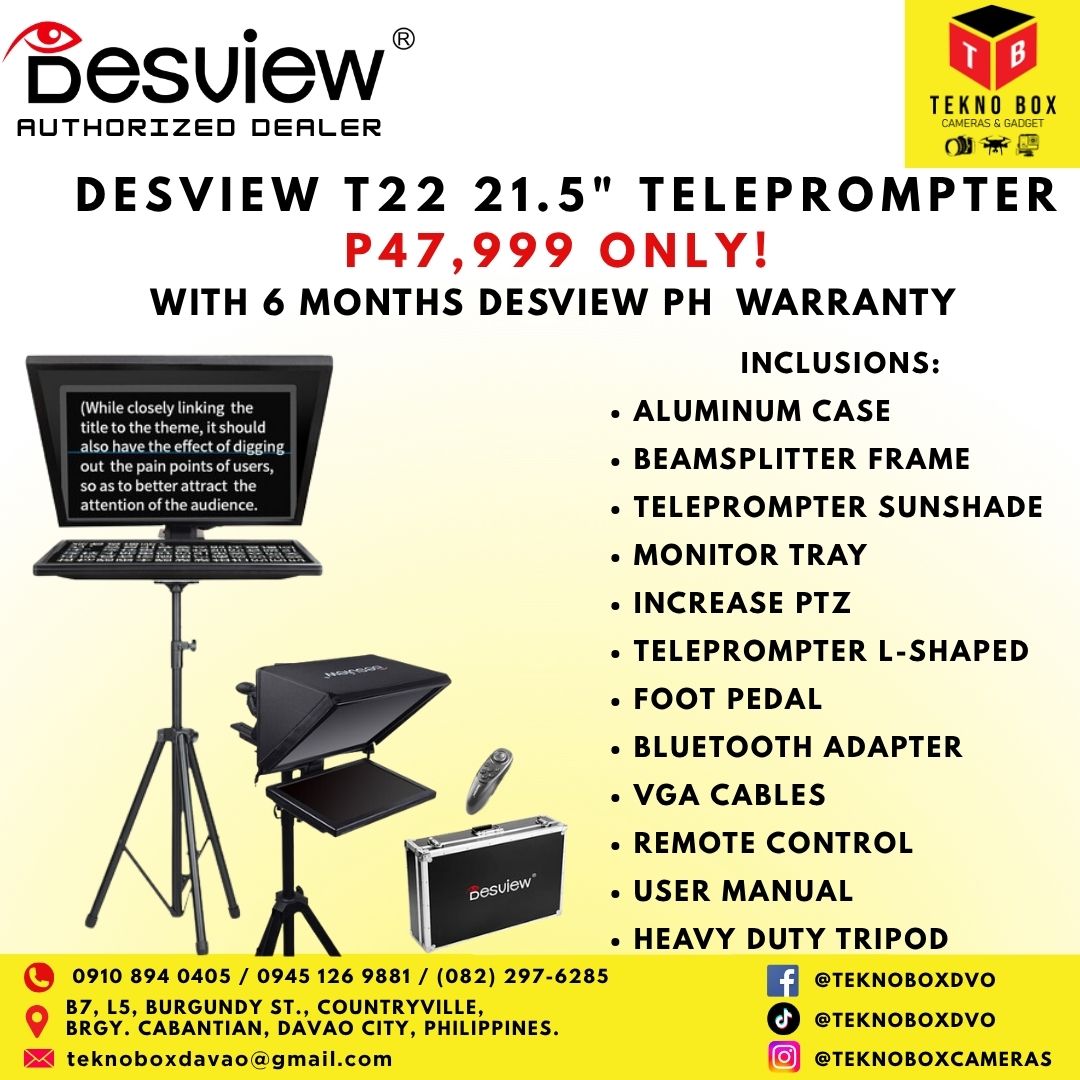 Desview T22 21.5" Teleprompter W/ Heavy Duty Tripod