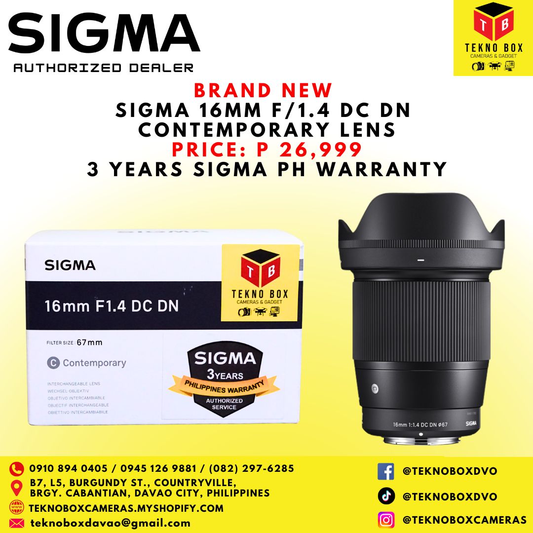 Sigma 16mm F/1.4 DC DN Contemporary Lens – TEKNO BOX