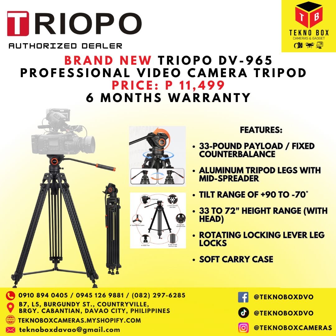 Triopo DV-965 Professional Video Tripod With Fluid Head