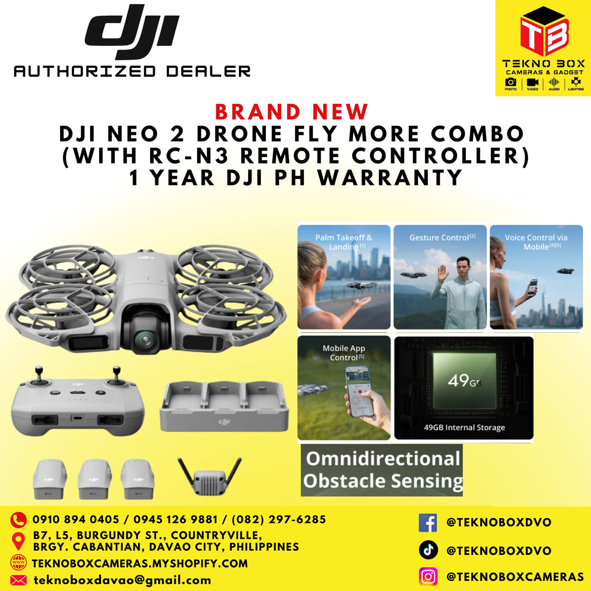 DJI Neo 2 Drone Fly More Combo (With RC-N3 Remote Controller)