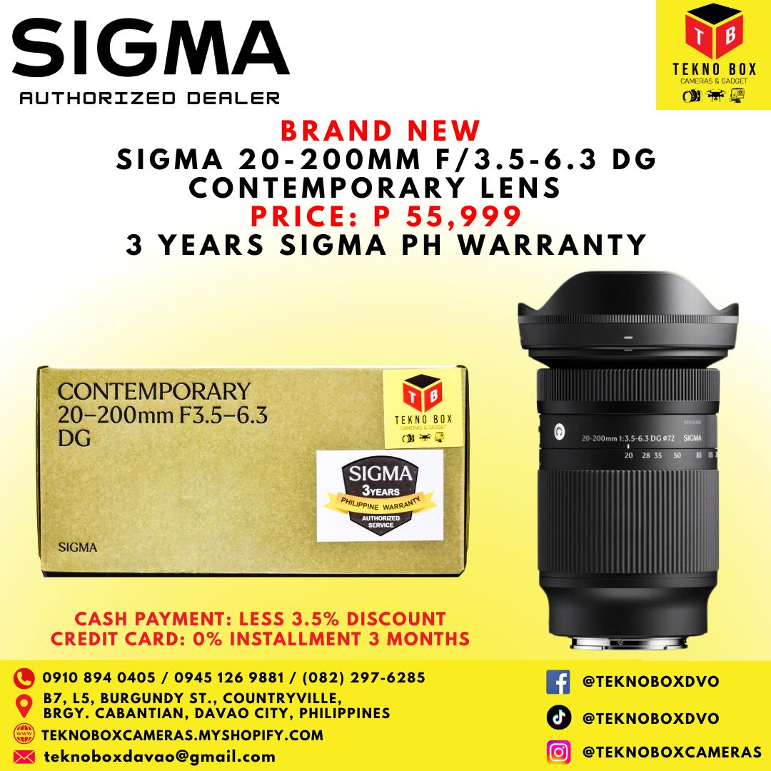 Sigma 20-200mm F/3.5-6.3 DG Contemporary Lens