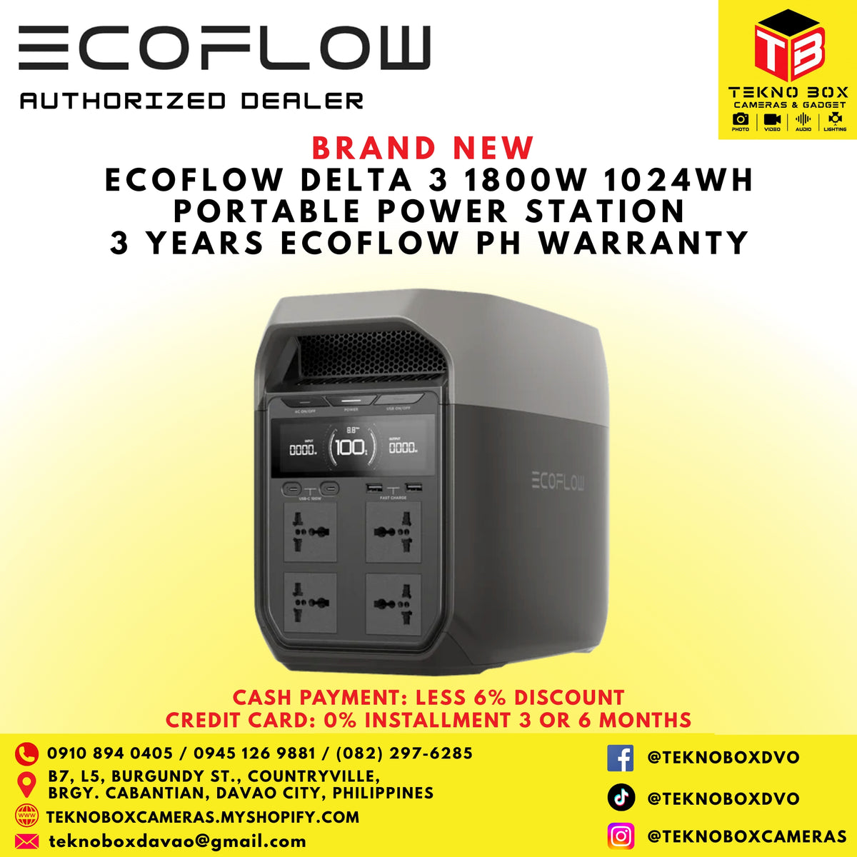 EcoFlow Delta 3 Pro 1800W 1024WH Portable Power Station