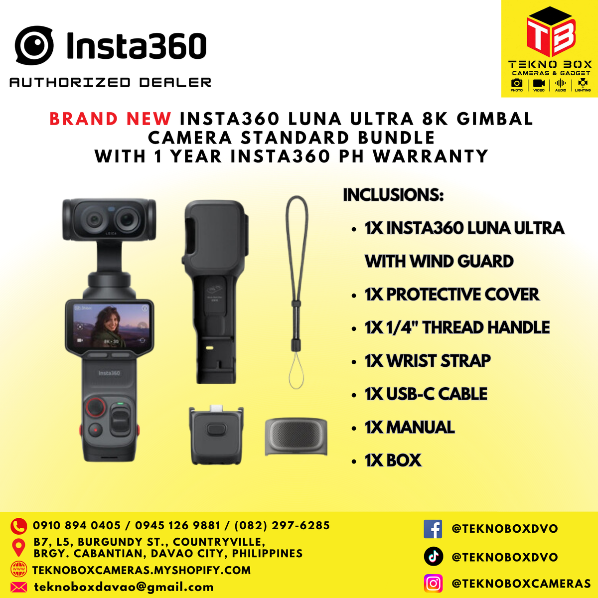 Insta360 Luna Ultra 8K Gimbal Camera Standard Bundle