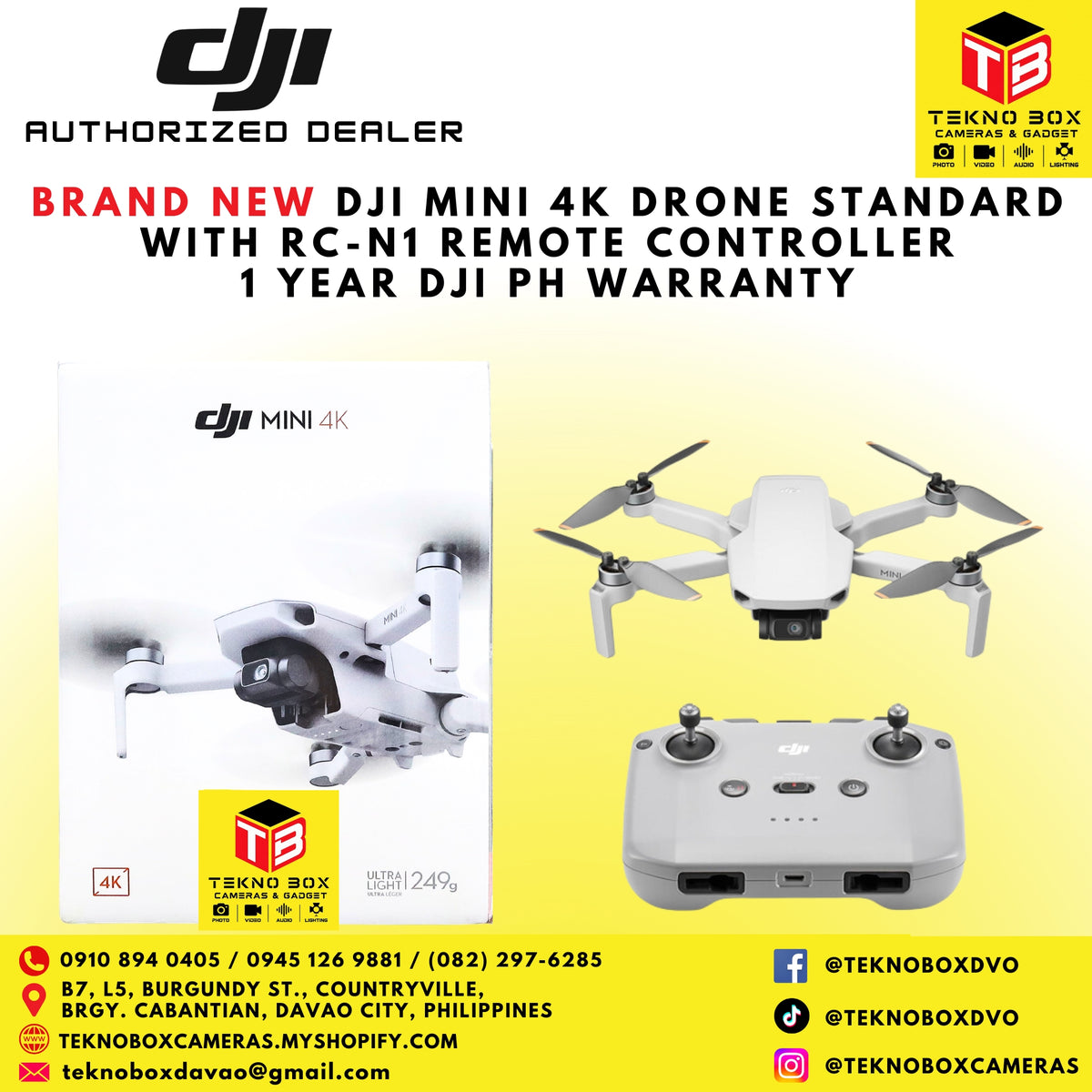 DJI Mini 4K Drone Standard With RC-N1 Remote Controller