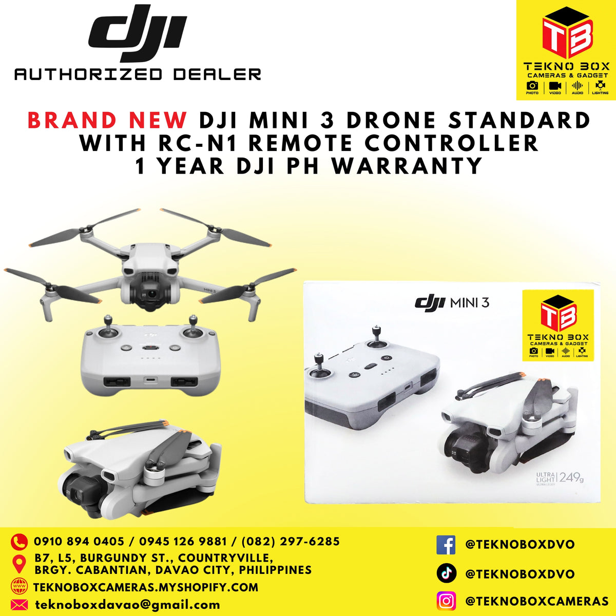 DJI Mini 3 Drone Standard With RC-N1 Remote Controller