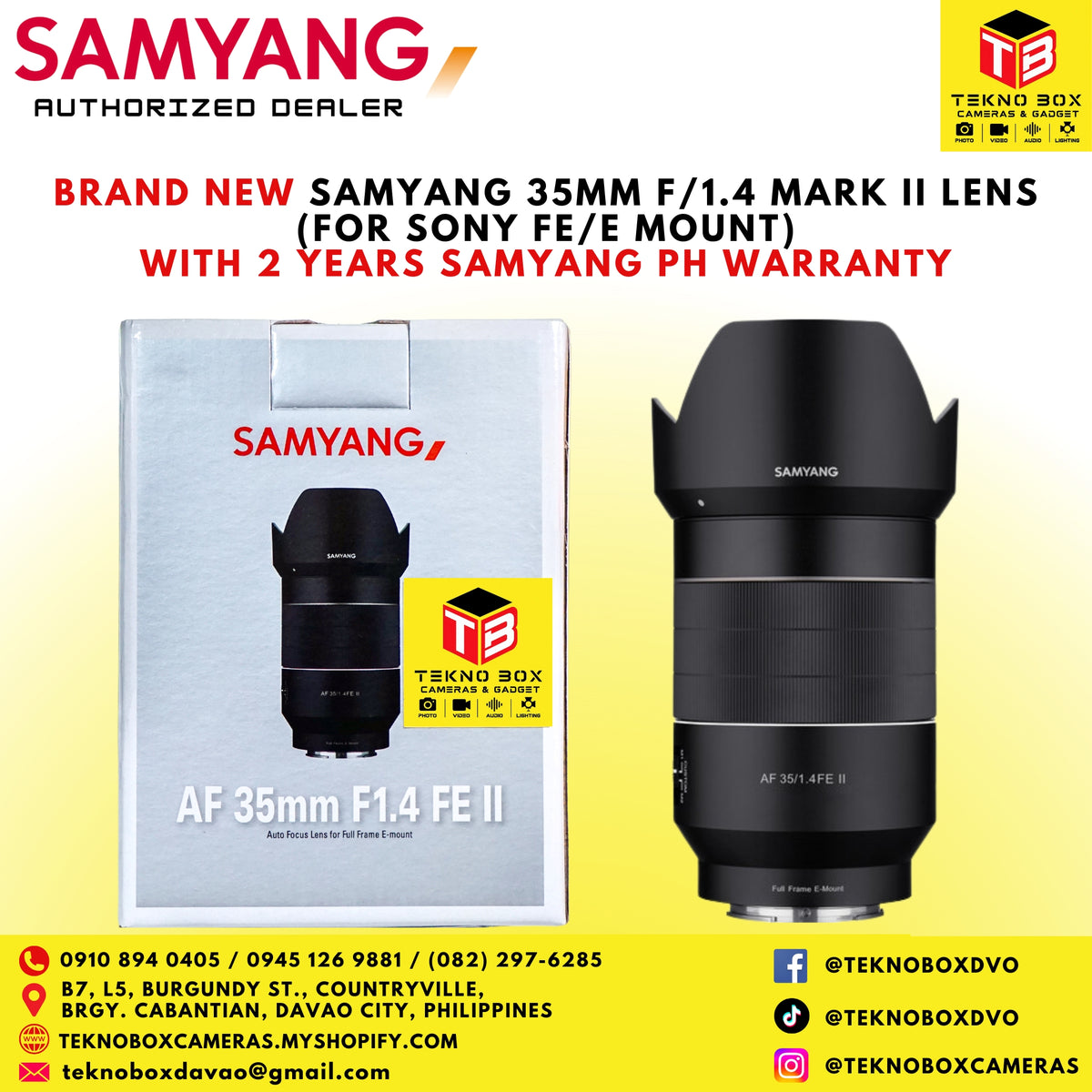 Samyang 35mm F/1.4 Mark II Lens (For Sony FE/E Mount)
