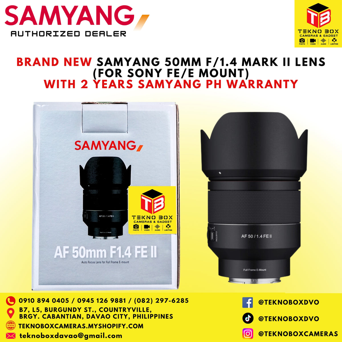 Samyang 50mm F/1.4 Mark II Lens (For Sony FE/E Mount)