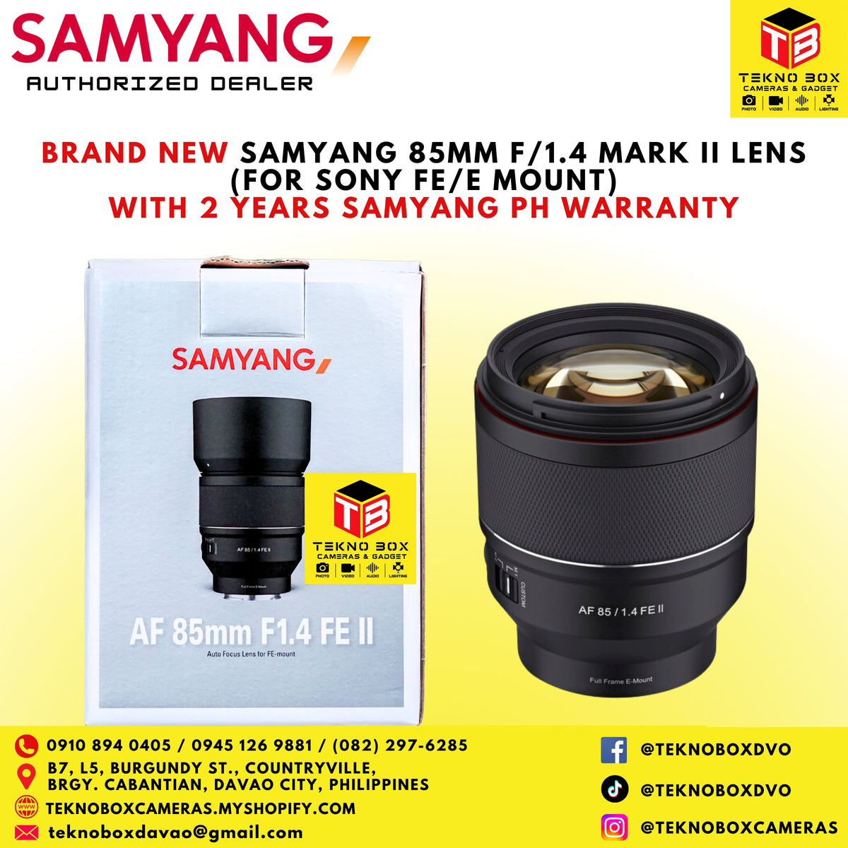 Samyang 85mm F/1.4 Mark II Lens (For Sony FE/E Mount)