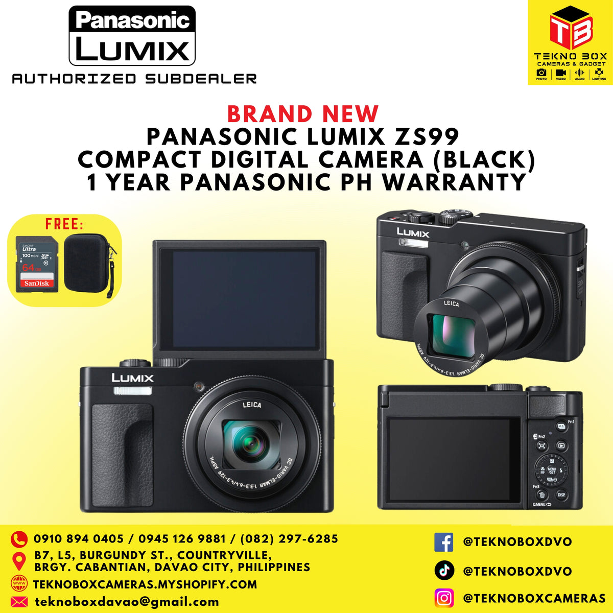Brand New Panasonic Lumix ZS99 Compact Digital Camera