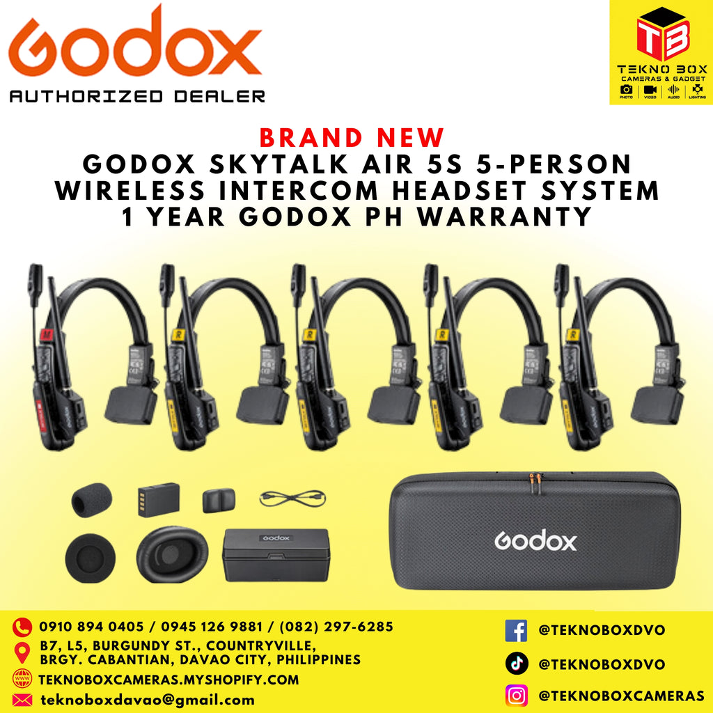 Godox SkyTalk Air 5S 5-Person Wireless Intercom Headset System