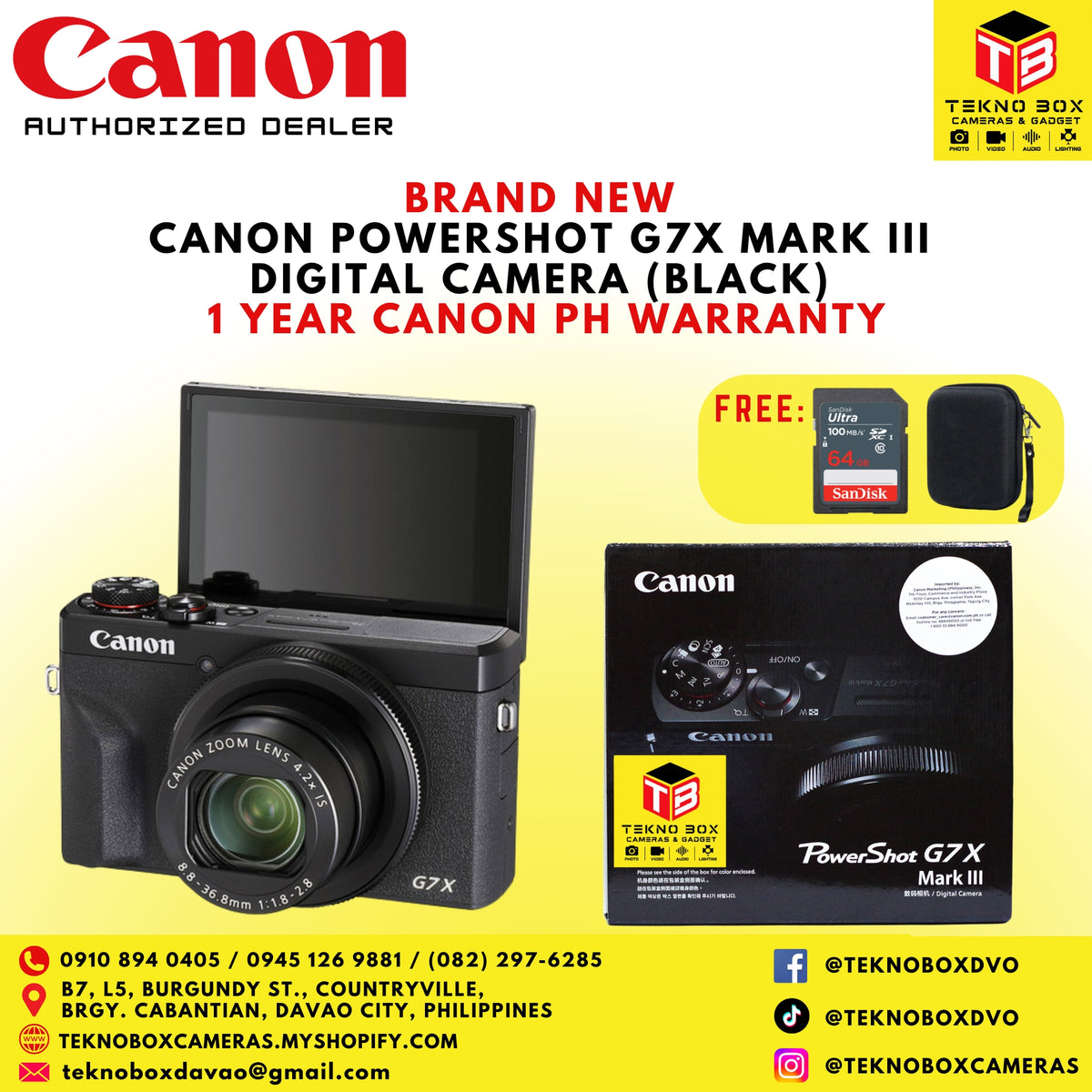 Canon PowerShot G7X Mark III Compact Digital Camera (Black)