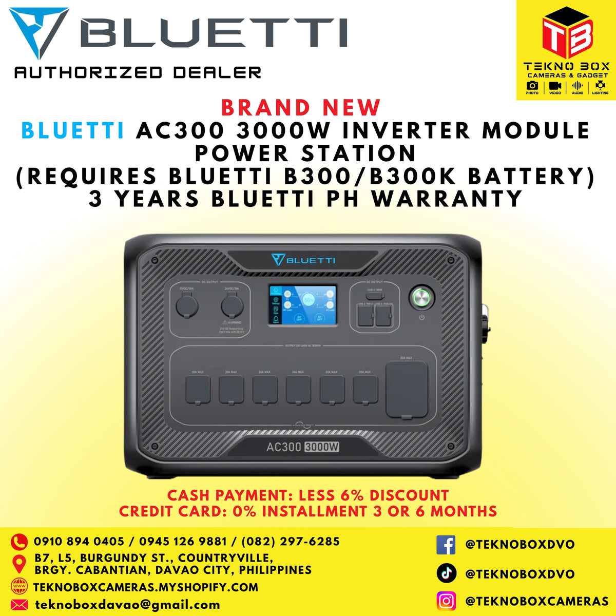 Bluetti AC300 3000W Inverter Module Power Station