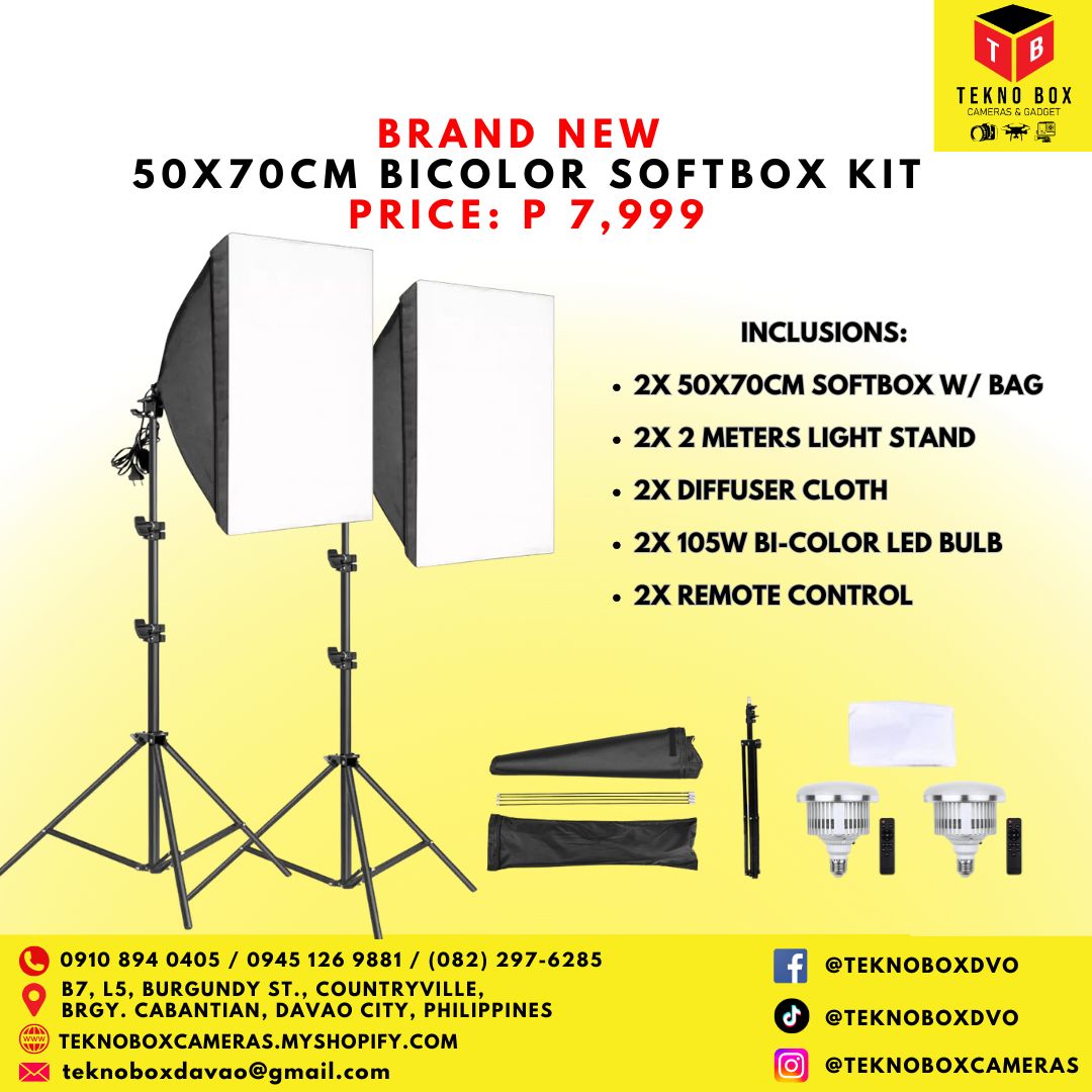 50x70cm Bi-Color LED Light Studio Softbox Kit