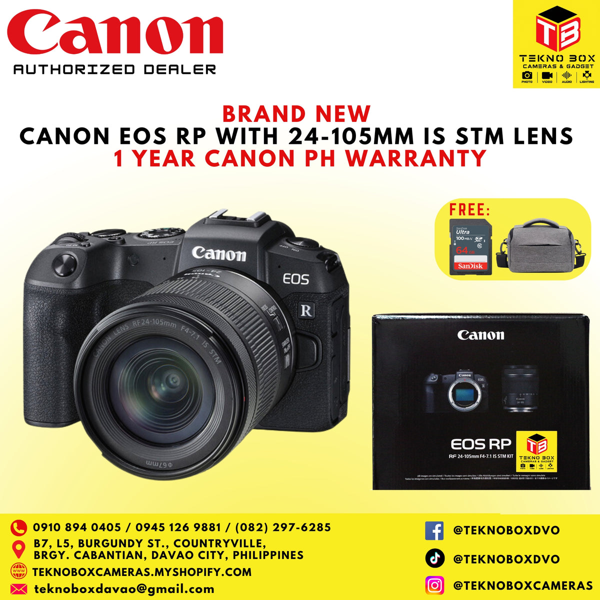 Canon EOS RP Full Frame Mirrorless Camera With RF 24-105mm F/4-7.1 IS STM Lens