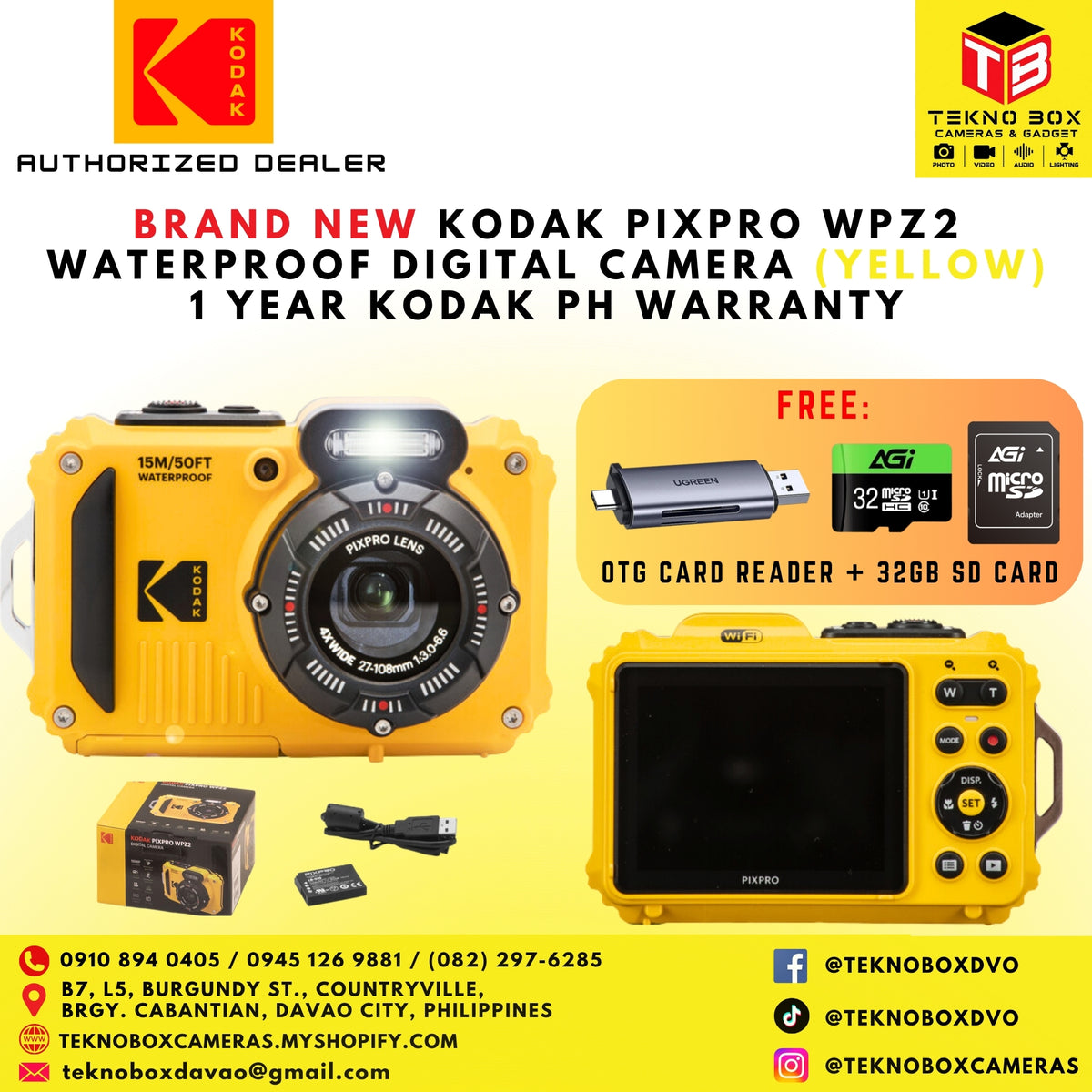 Kodak Pixpro WPZ2 Waterproof Point-And-Shoot Digital Camera