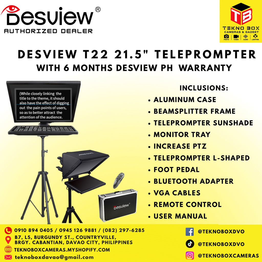 Desview T22 21.5" Teleprompter W/ Heavy Duty Tripod