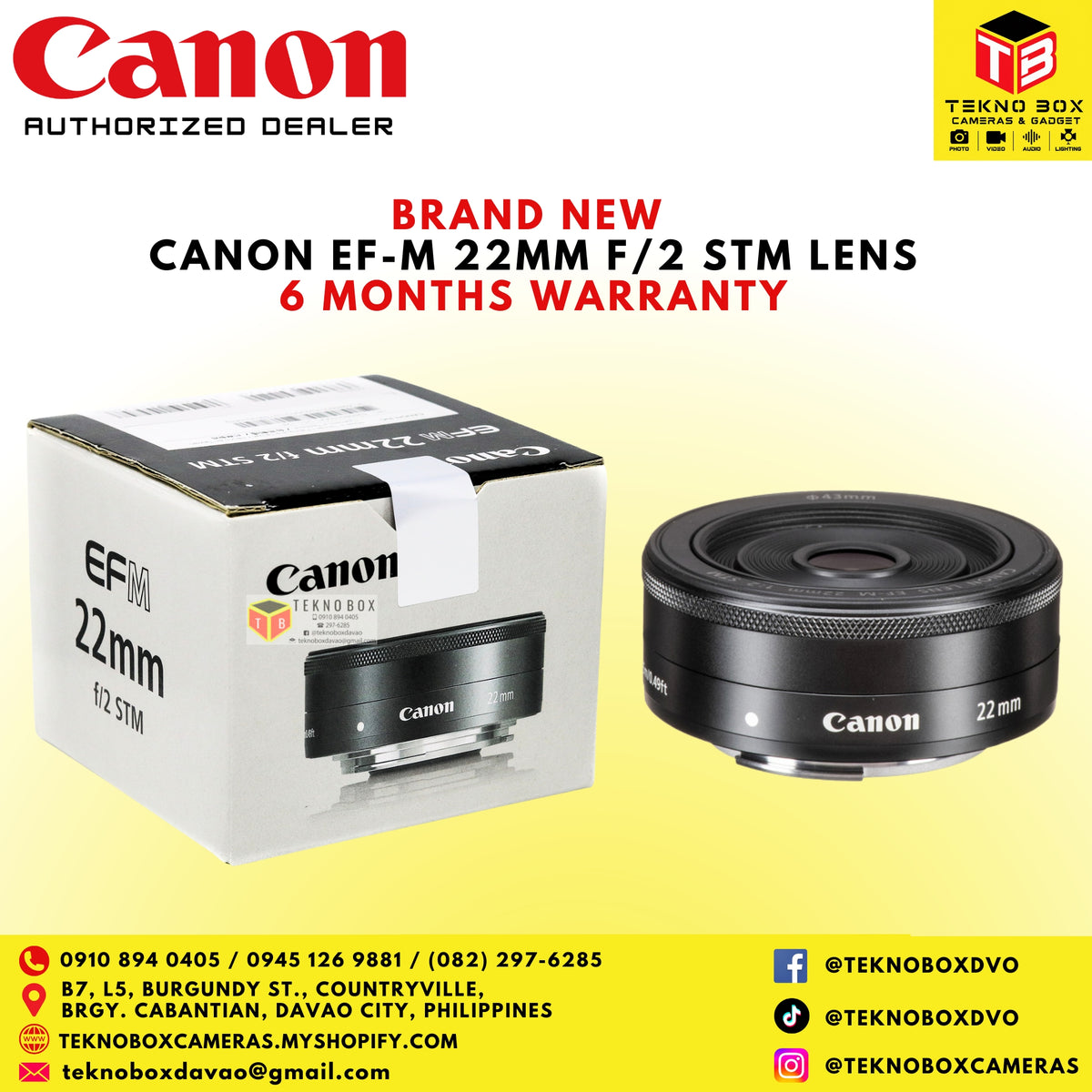 Canon EF-M 22mm F/2 STM Lens