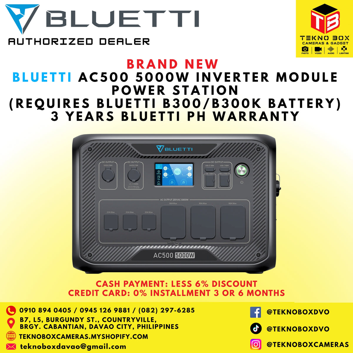 Bluetti AC500 5000W Inverter Module Power Station