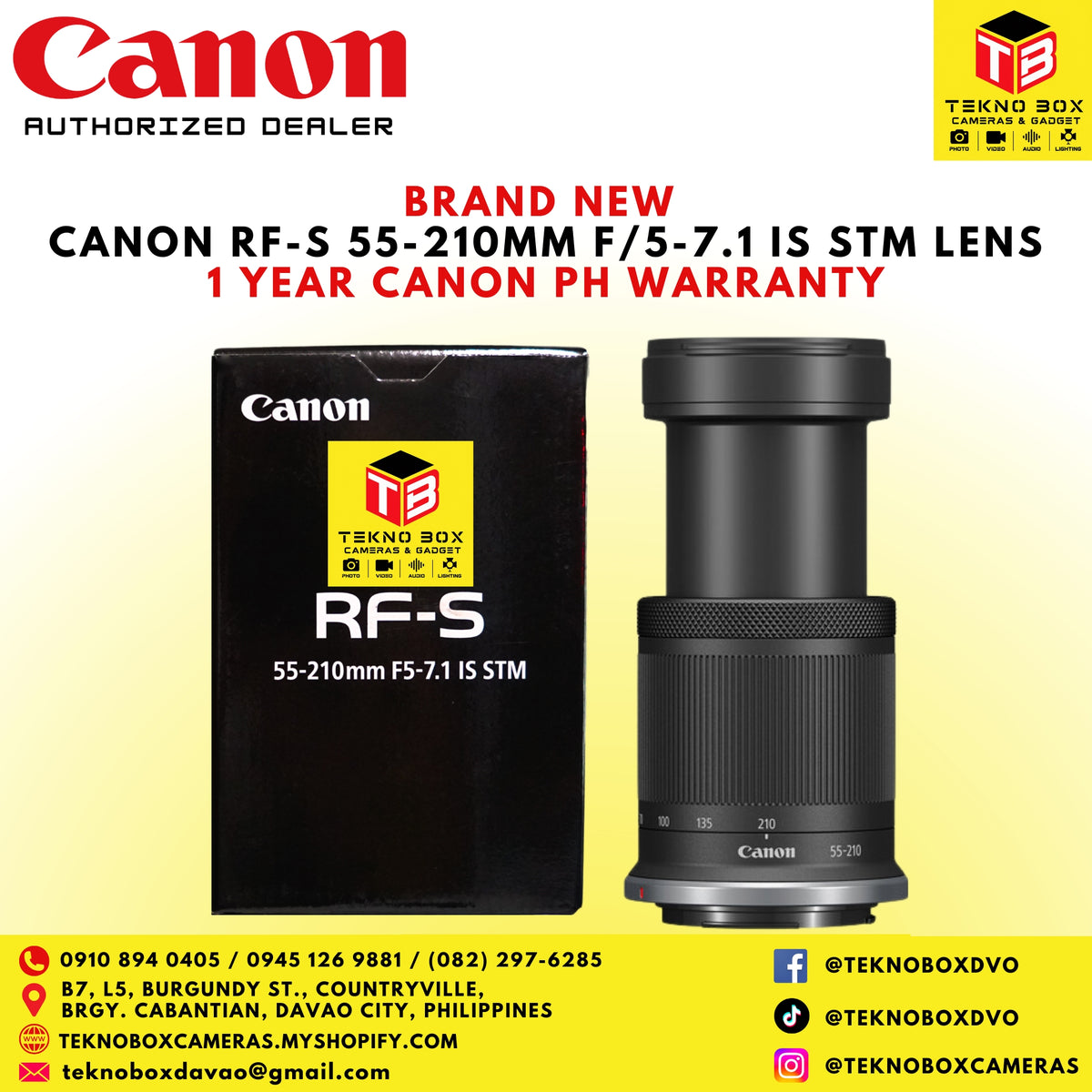 Canon RF-S 55-210mm F/5-7.1 IS STM Lens