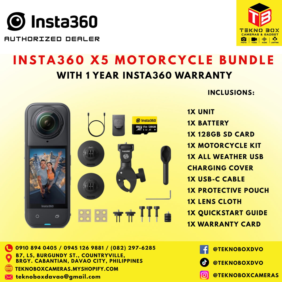 Brand new INSTA360 X5 Motorcycle Bundle
