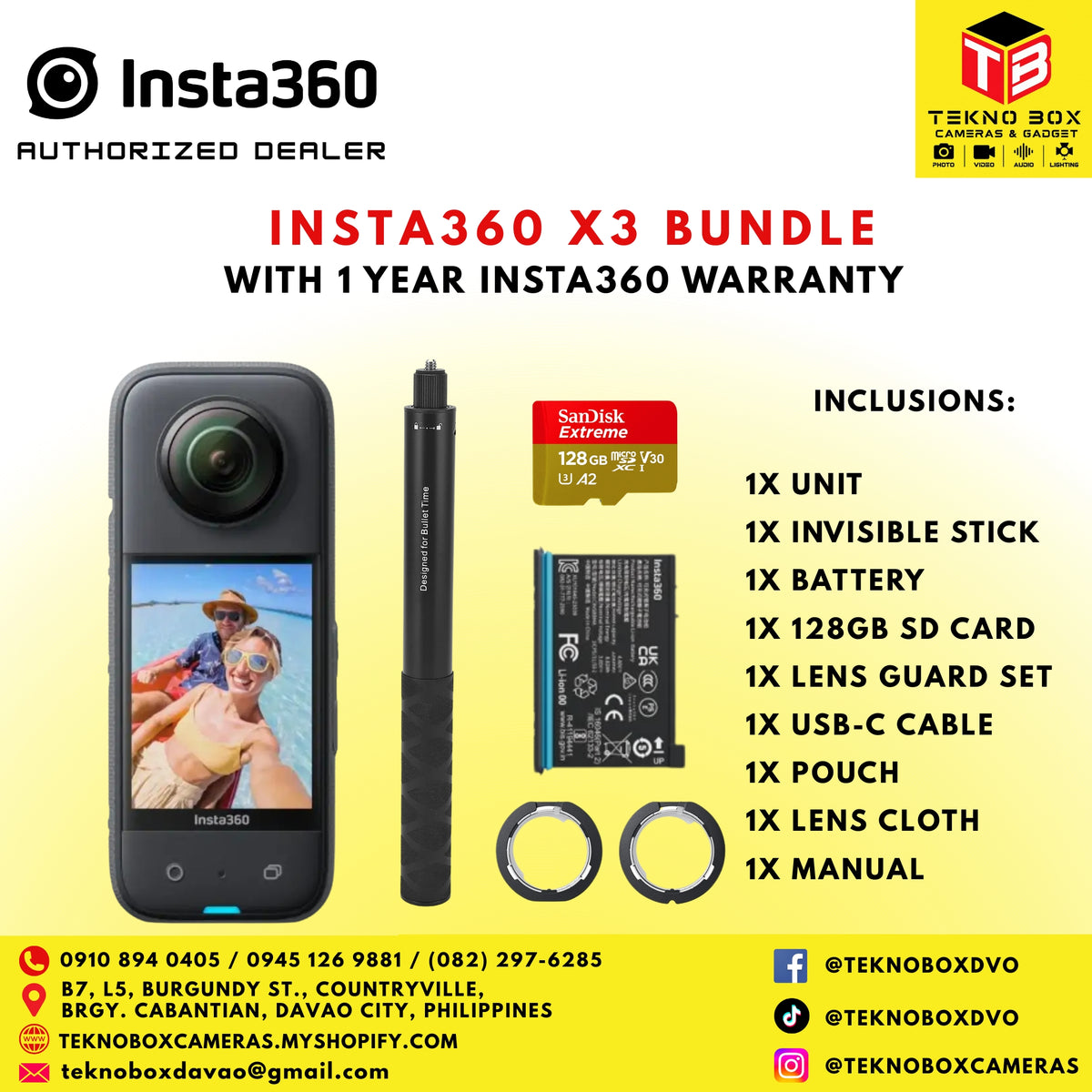 Brand new Insta360 X3 Bundle