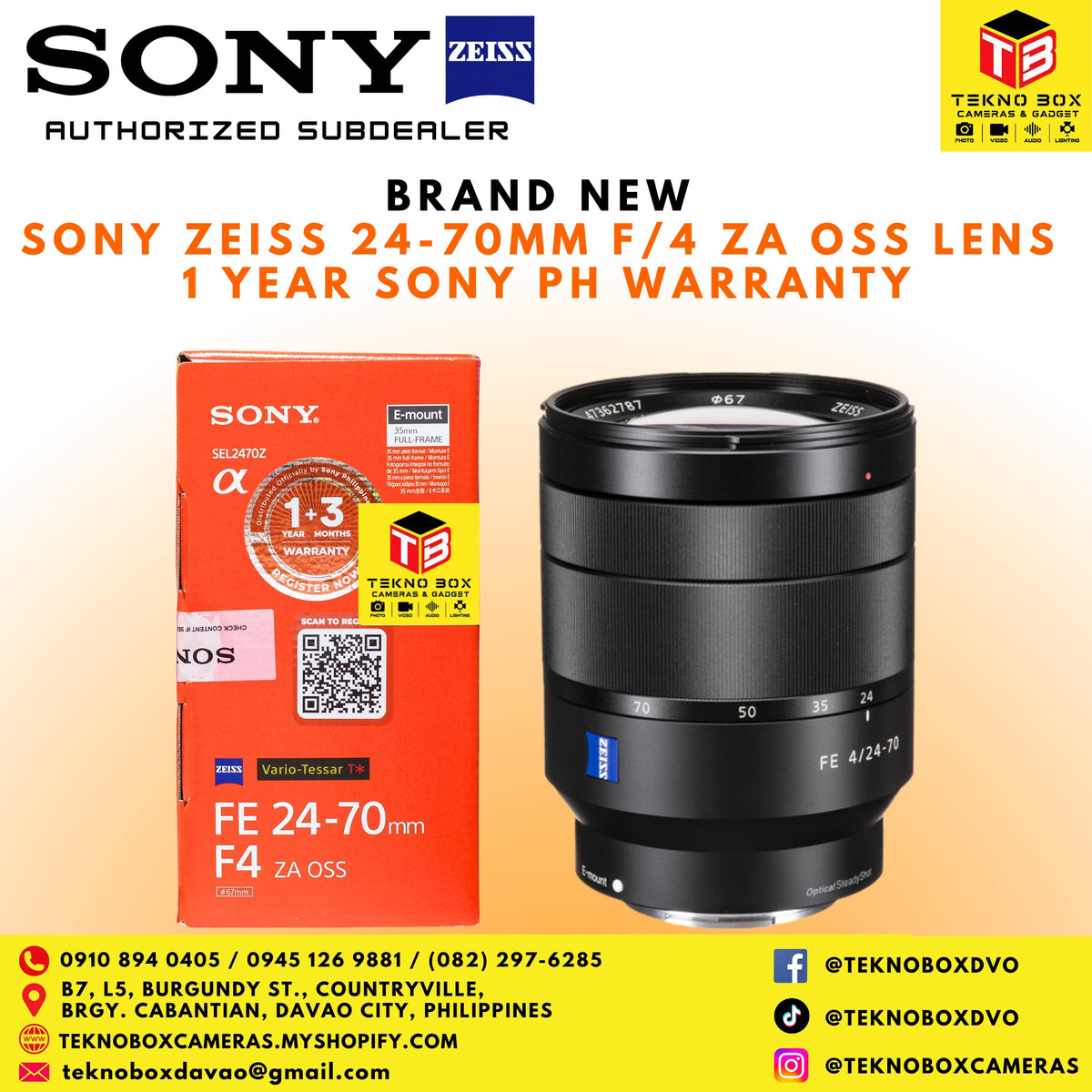 Sony Zeiss 24-70mm F/4 ZA OSS Lens