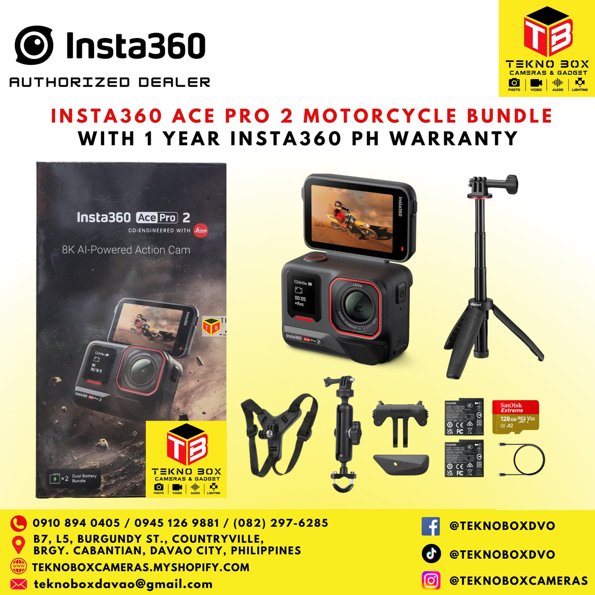 Brand New Insta360 Ace Pro 2 Motorcycle Bundle