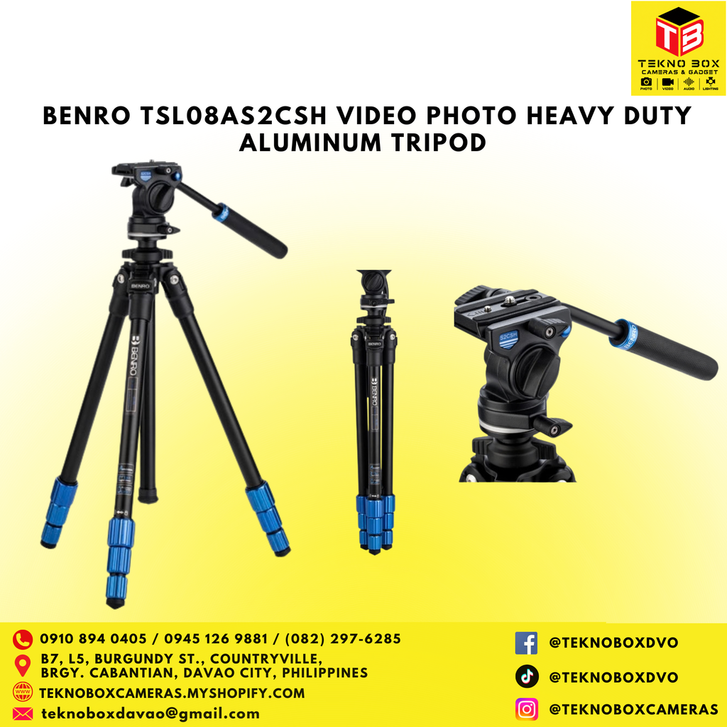 Benro TSL08AS2CSH Video Photo Heavy Duty Aluminum Tripod