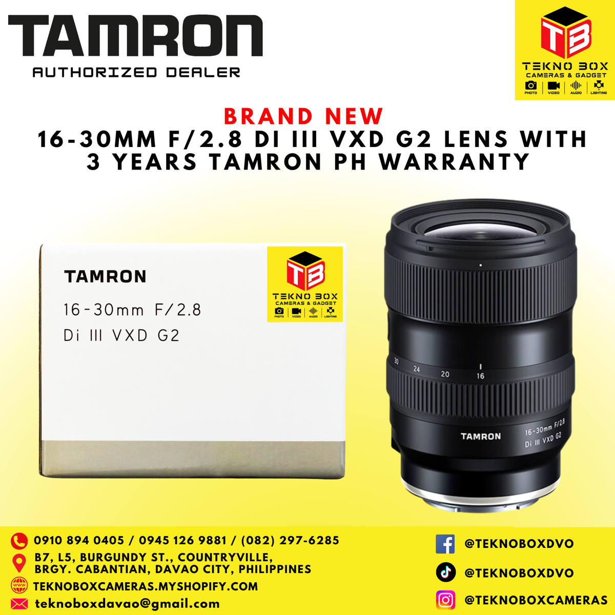 Tamron 16-30mm F/2.8 DI III VXD G2 Lens