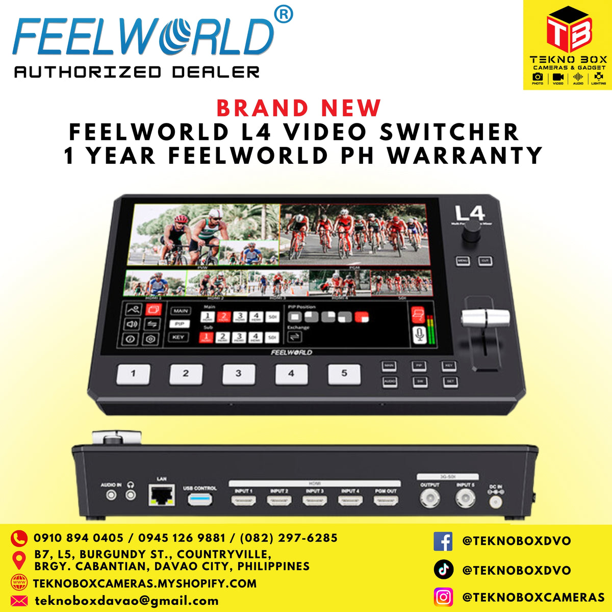 Feelworld L4 Video Switcher with 10.1" LCD Monitor