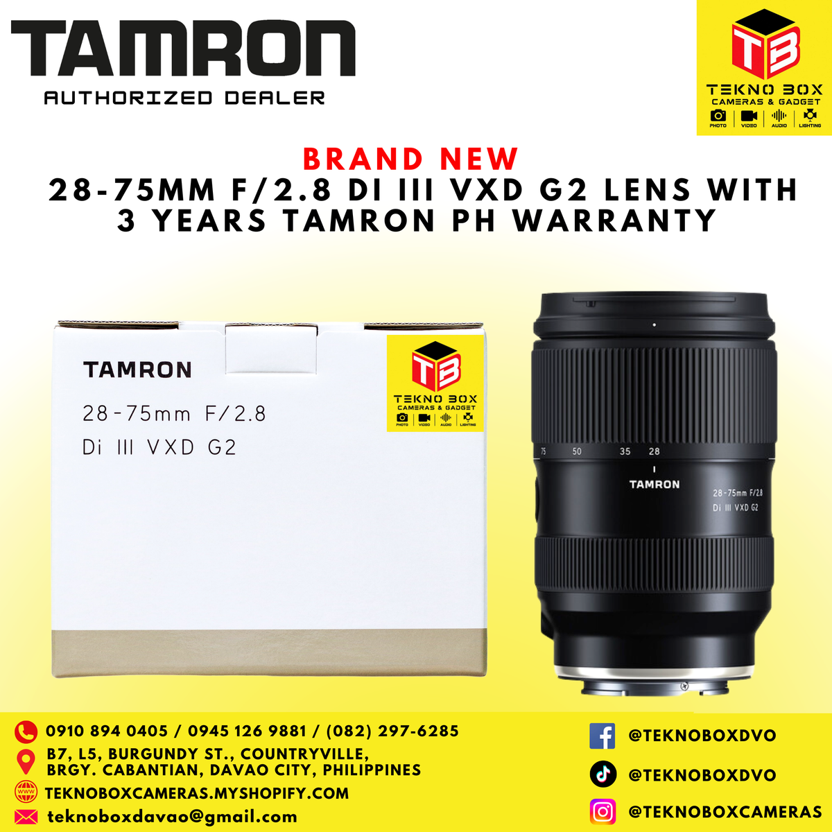 Tamron 28-75mm F/2.8 DI III VXD G2 Lens