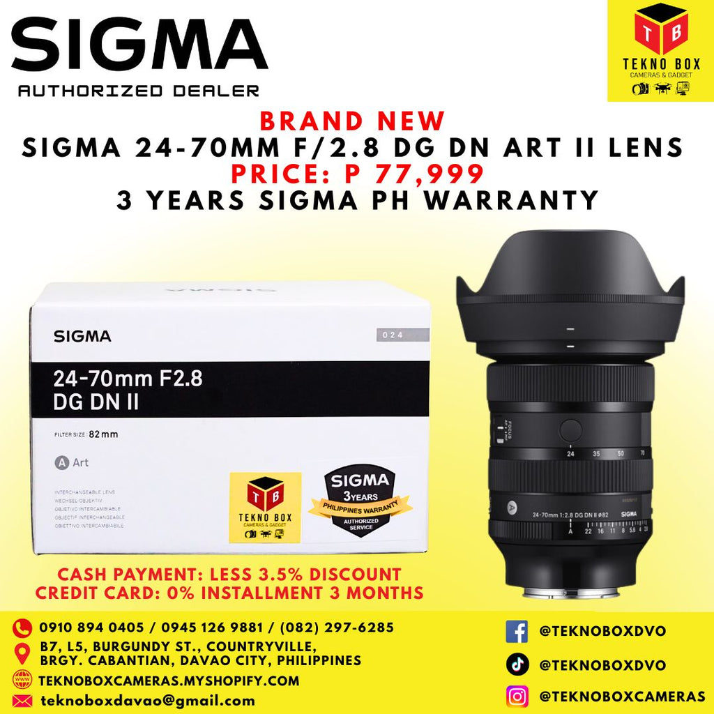 Brand New Sigma 24-70mm F/2.8 DG DN Art II Lens