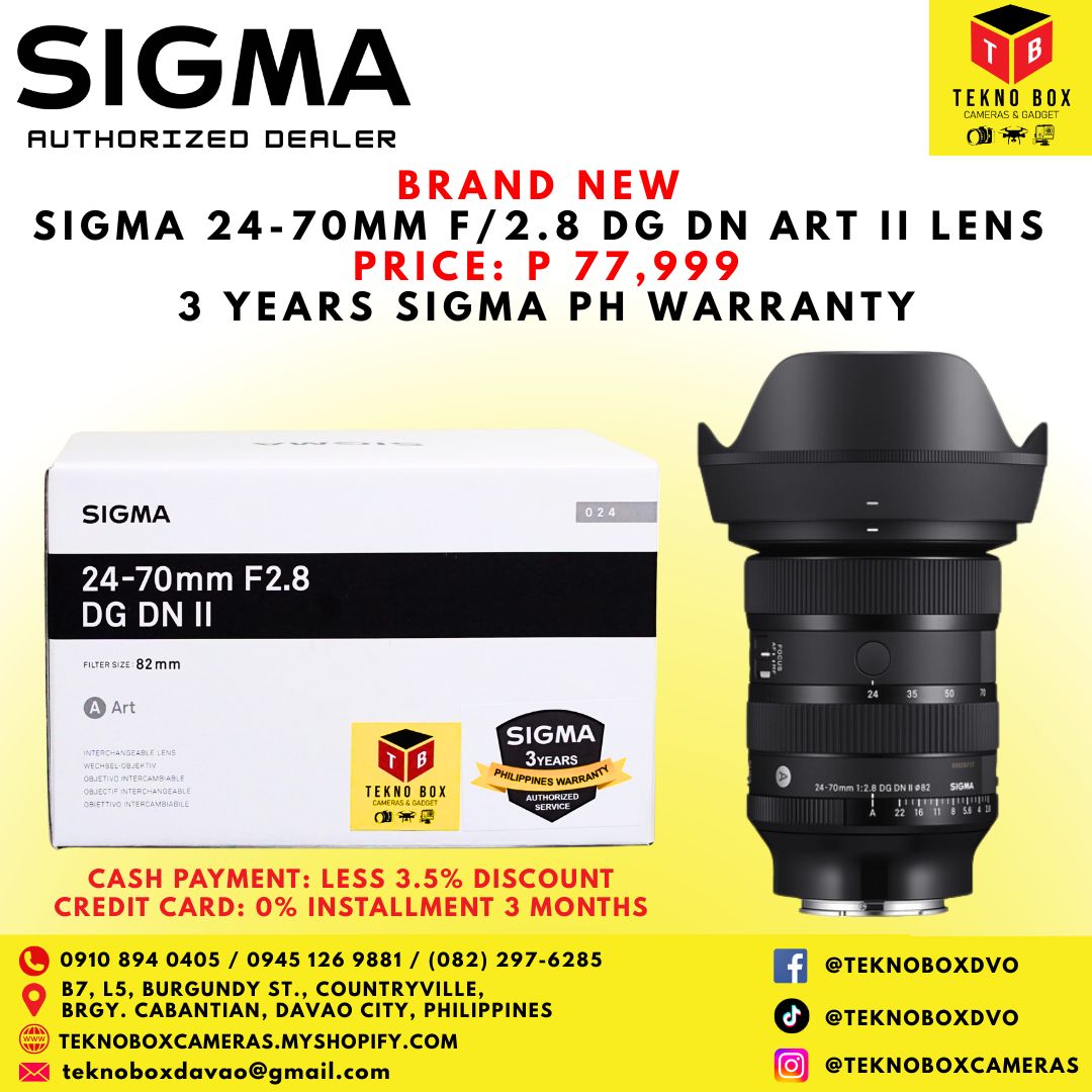 Brand New Sigma 24-70mm F/2.8 DG DN Art II Lens