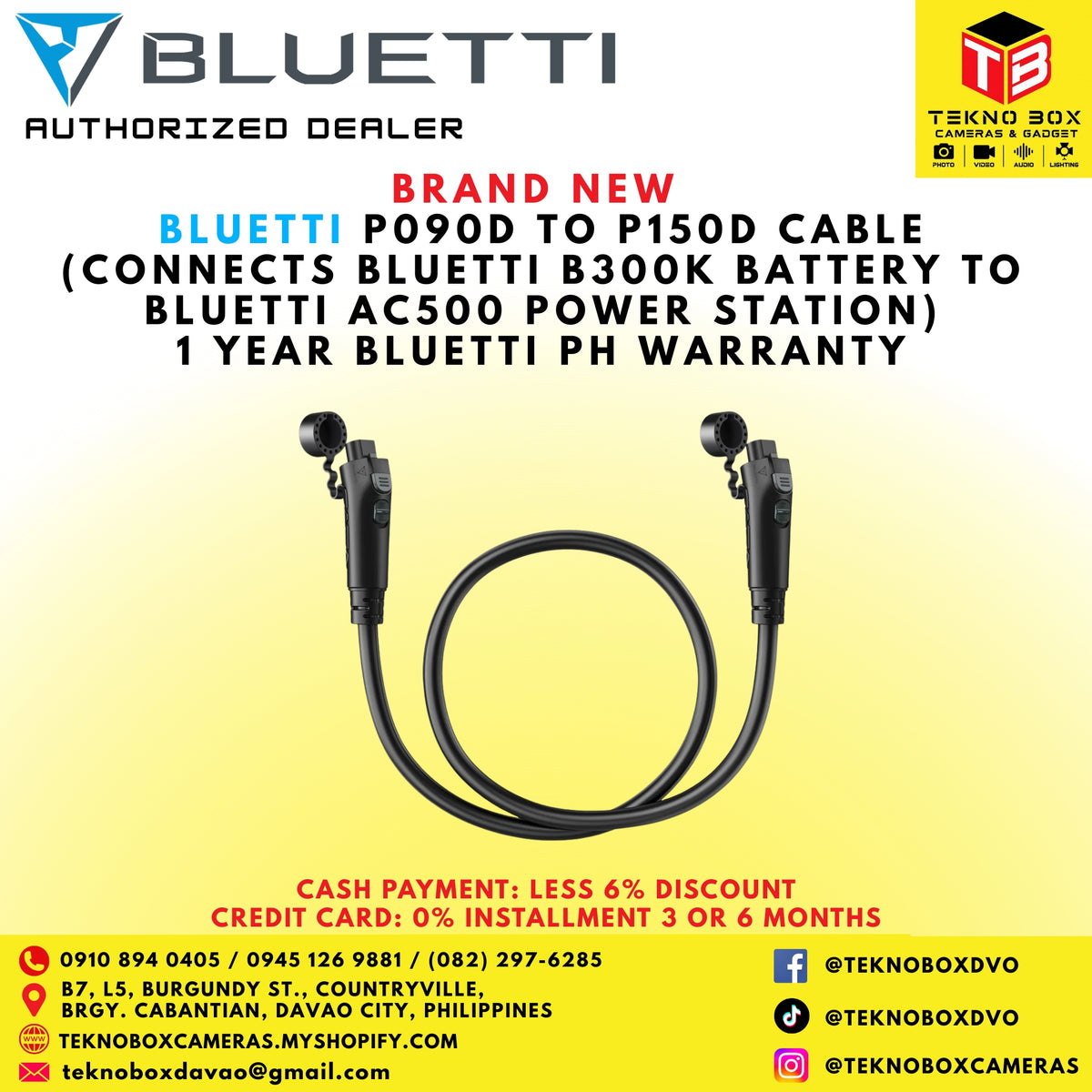 Bluetti P090D To P150D Cable